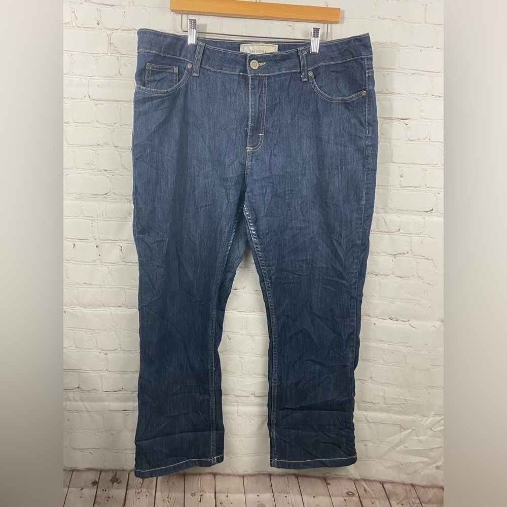 Merona Jeans Womens Plus Size (see Measurements) Cropped High Rise Medium Wash